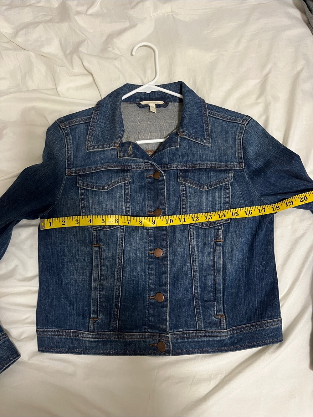 Eileen Fisher Blue Denim Jacket cropped minimalist - Picture 4 of 6